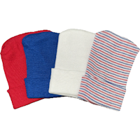 IC-0704-25 RED, WHITE & BLUE INFANT CAP DOUBLE PLY