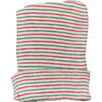 IC-1225 RED/GREEN/WHT STRIPE HOLIDAY INFANT CAP DOUBLE PLY